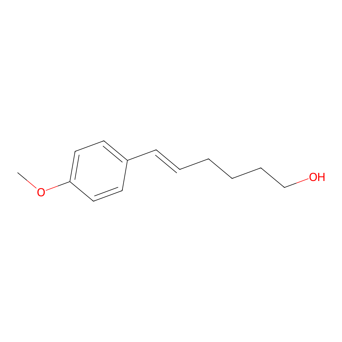 (5E)-6-(4-Methoxyphenyl)hex-5-EN-1-OL molecular structure, CAS 128577-60-6
