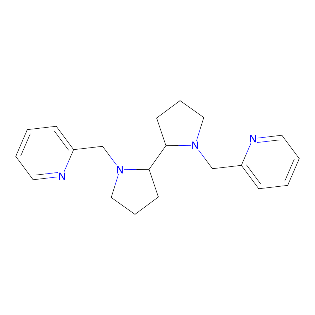cis-1,1'-Bis(pyridin-2-ylmethyl)-2,2'-bipyrrolidine molecular structure, CAS 1285820-01-0