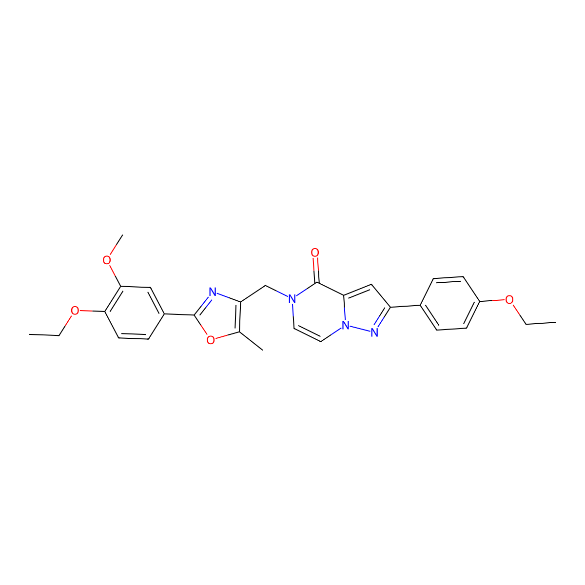 5-((2-(4-ethoxy-3-methoxyphenyl)-5-methyloxazol-4-yl)methyl)-2-(4-ethoxyphenyl)pyrazolo[1,5-a]pyrazin-4(5H)-one molecular structure, CAS 1285896-03-8