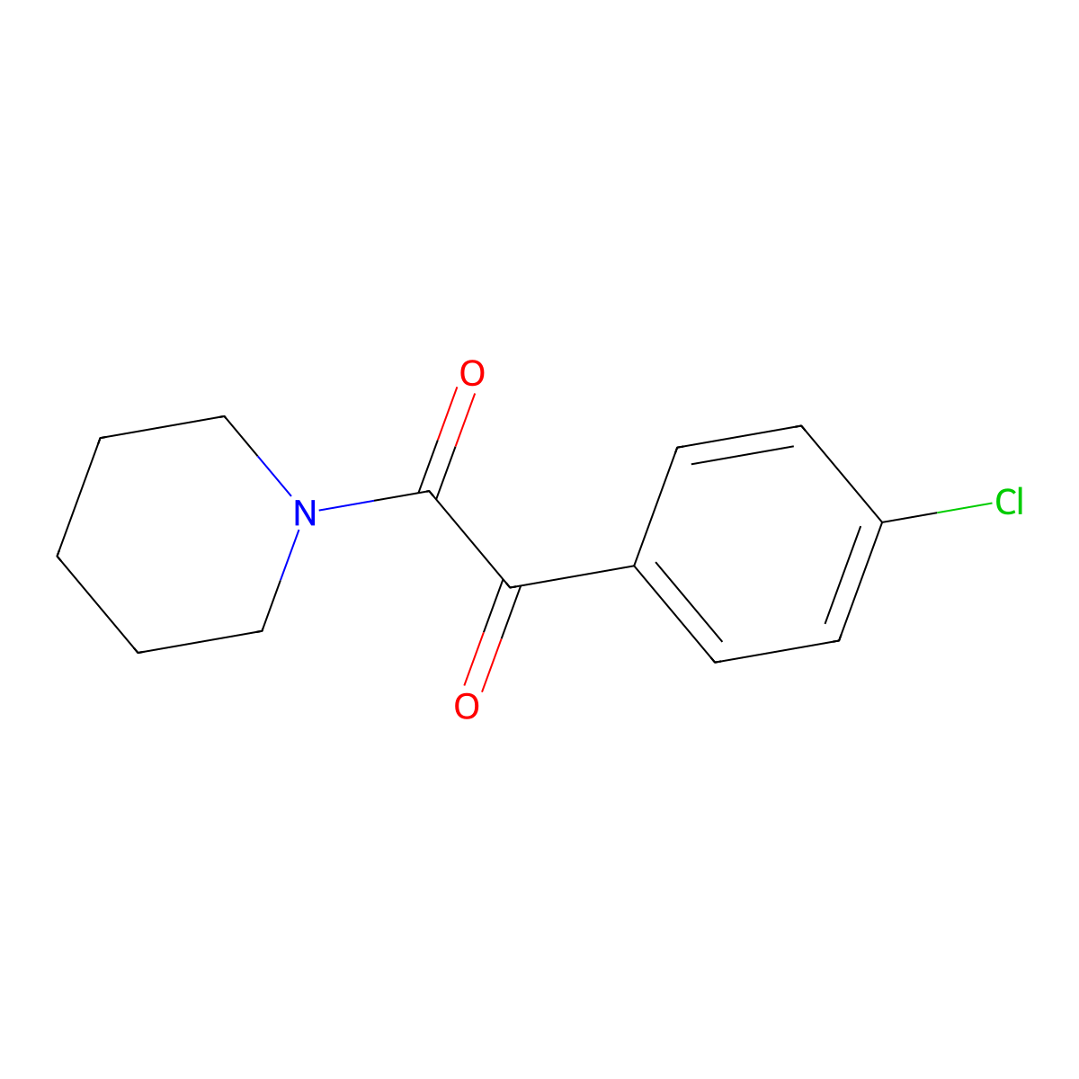 1-(4-Chlorophenyl)-2-(piperidin-1-yl)ethane-1,2-dione molecular structure, CAS 128592-62-1
