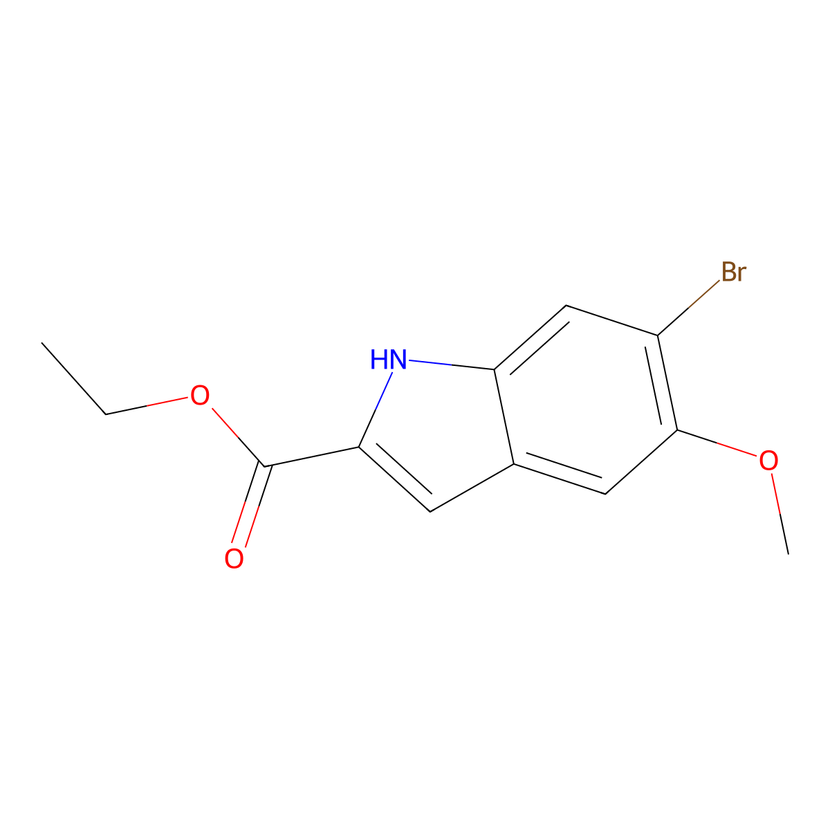 Ethyl 6-Bromo-5-methoxyindole-2-carboxylate molecular structure, CAS 128593-40-8