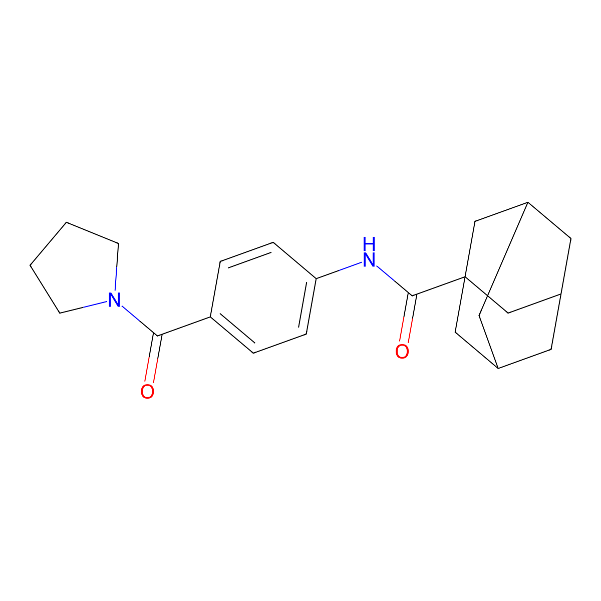 N-[4-(pyrrolidine-1-carbonyl)phenyl]adamantane-1-carboxamide molecular structure, CAS 1286030-98-5