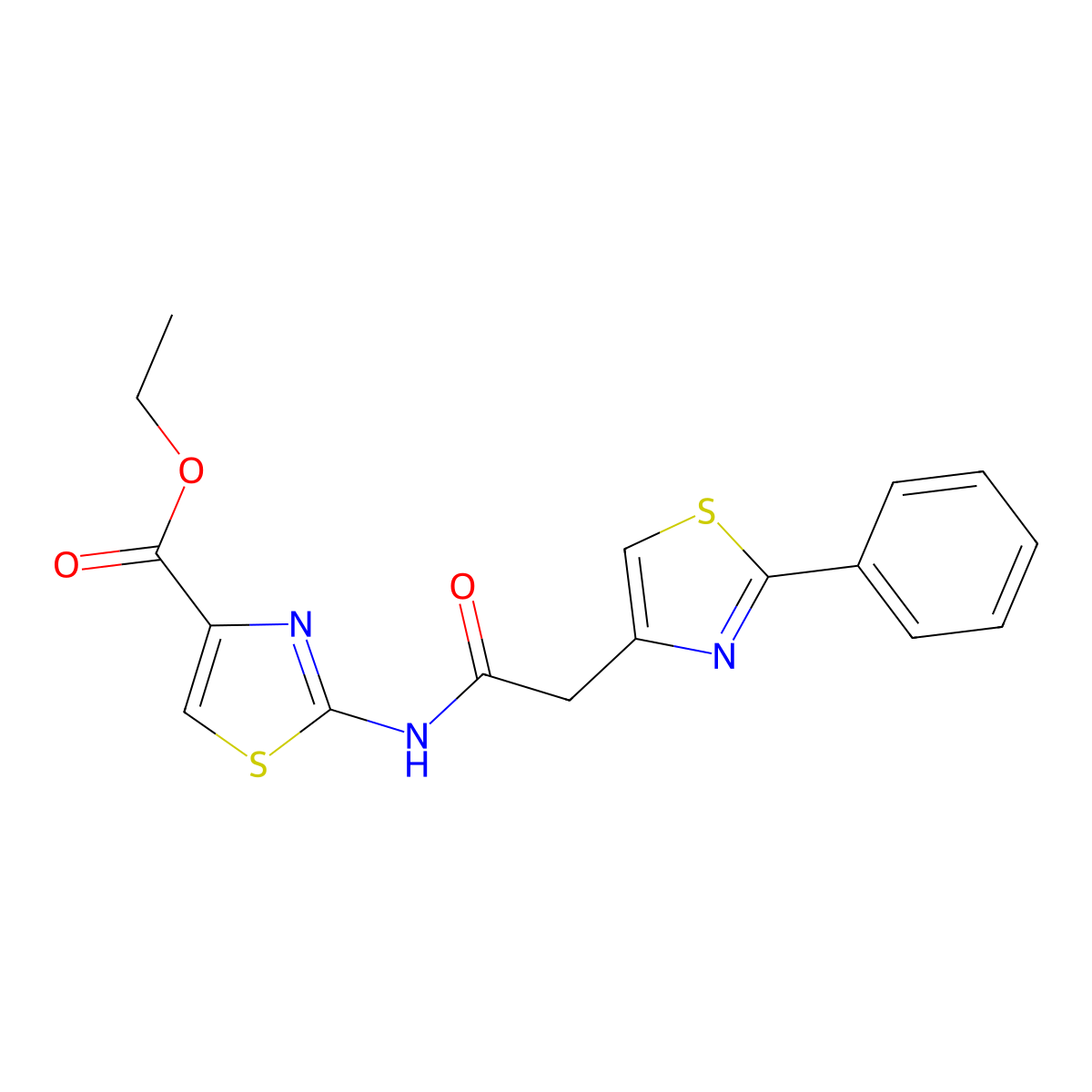 Ethyl 2-{[(2-phenyl-1,3-thiazol-4-yl)acetyl]amino}-1,3-thiazole-4-carboxylate molecular structure, CAS 1286053-96-0