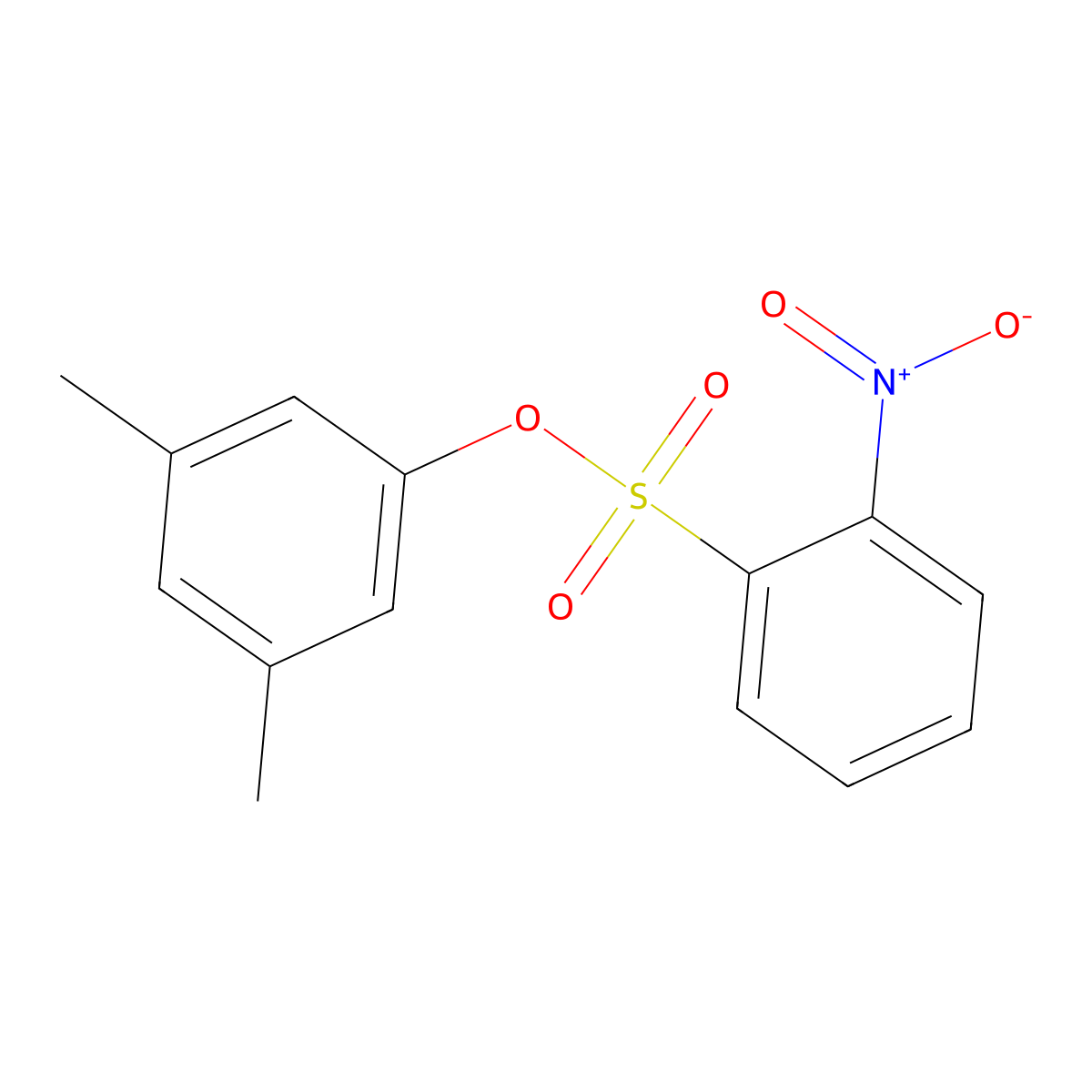 3,5-Dimethylphenyl 2-nitrobenzenesulfonate molecular structure, CAS 1286096-86-3