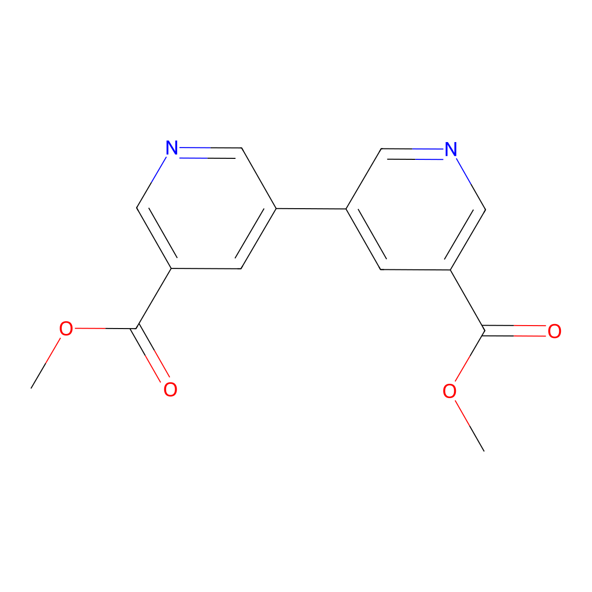 Dimethyl [3,3'-bipyridine]-5,5'-dicarboxylate molecular structure, CAS 128612-43-1
