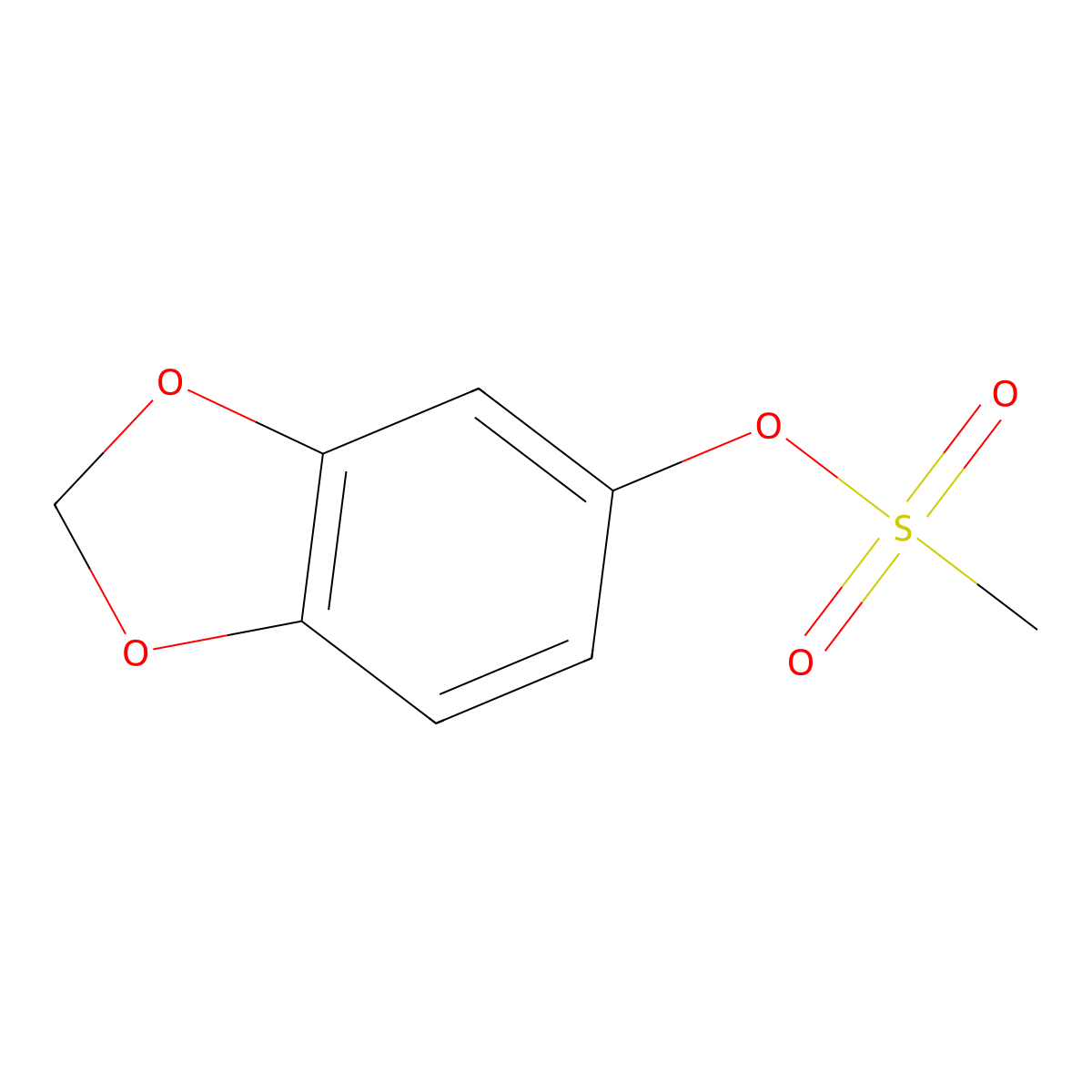 1,3-Benzodioxol-5-yl methanesulfonate molecular structure, CAS 128612-45-3