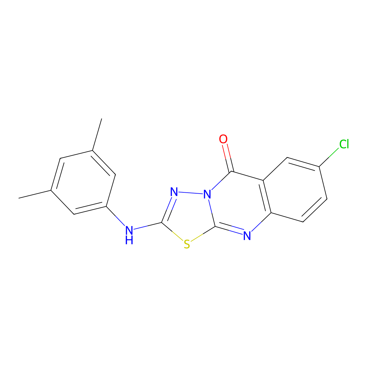 7-chloro-2-[(3,5-dimethylphenyl)amino]-5H-[1,3,4]thiadiazolo[2,3-b]quinazolin-5-one molecular structure, CAS 1286135-53-2