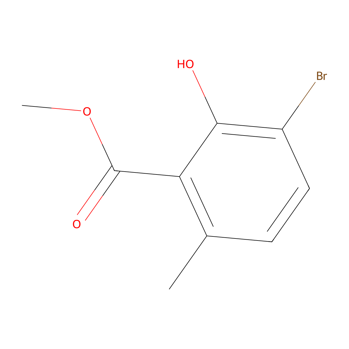 Methyl 3-bromo-2-hydroxy-6-methylbenzoate molecular structure, CAS 1286179-99-4