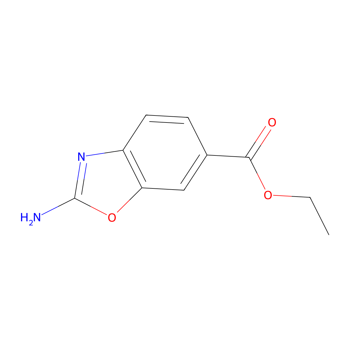 Ethyl 2-amino-1,3-benzoxazole-6-carboxylate molecular structure, CAS 128618-36-0