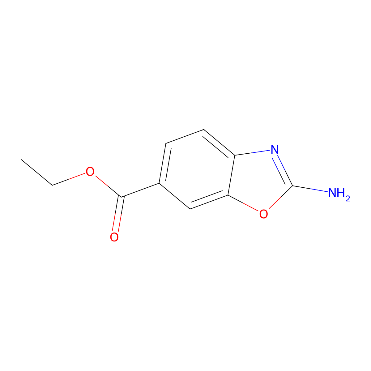 Ethyl 2-amino-1,3-benzoxazole-6-carboxylate molecular structure, CAS 128618-36-0