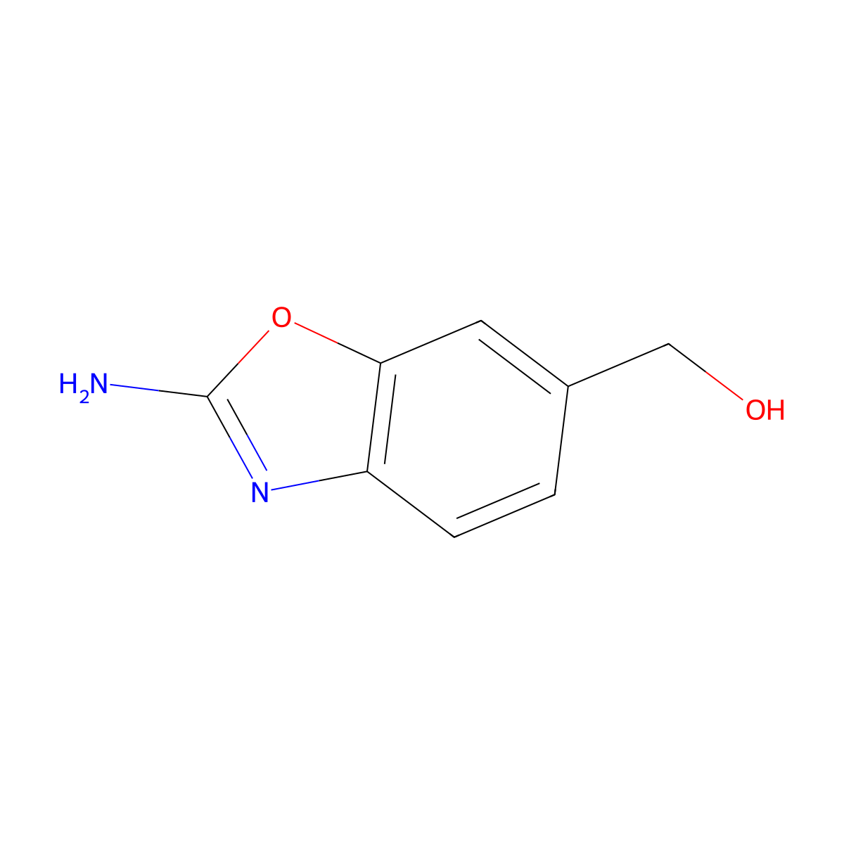 (2-Amino-1,3-benzoxazol-6-yl)methanol molecular structure, CAS 128618-37-1