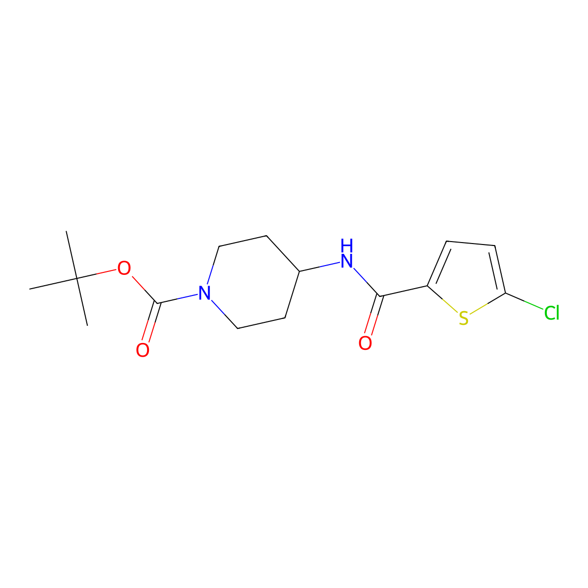 Tert-butyl 4-[(5-chlorothiophen-2-yl)carbonylamino]piperidine-1-carboxylate molecular structure, CAS 1286182-23-7