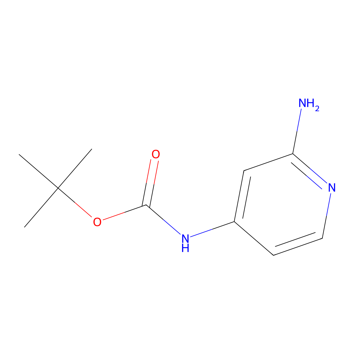 tert-butyl N-(2-aminopyridin-4-yl)carbamate molecular structure, CAS 128619-01-2