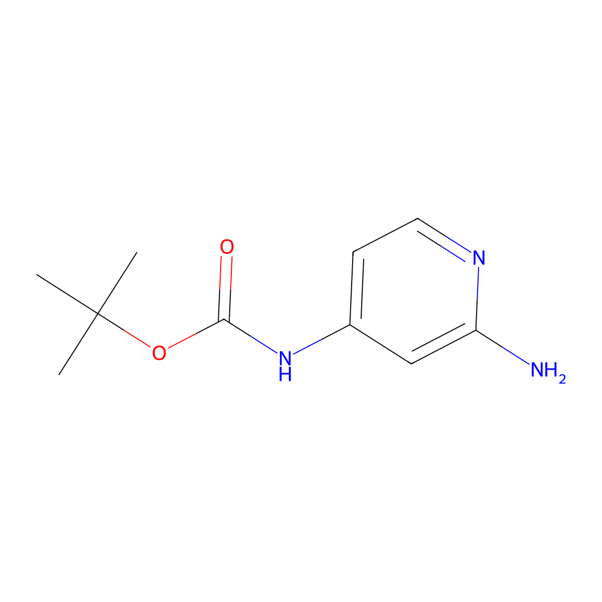 tert-butyl N-(2-aminopyridin-4-yl)carbamate molecular structure, CAS 128619-01-2
