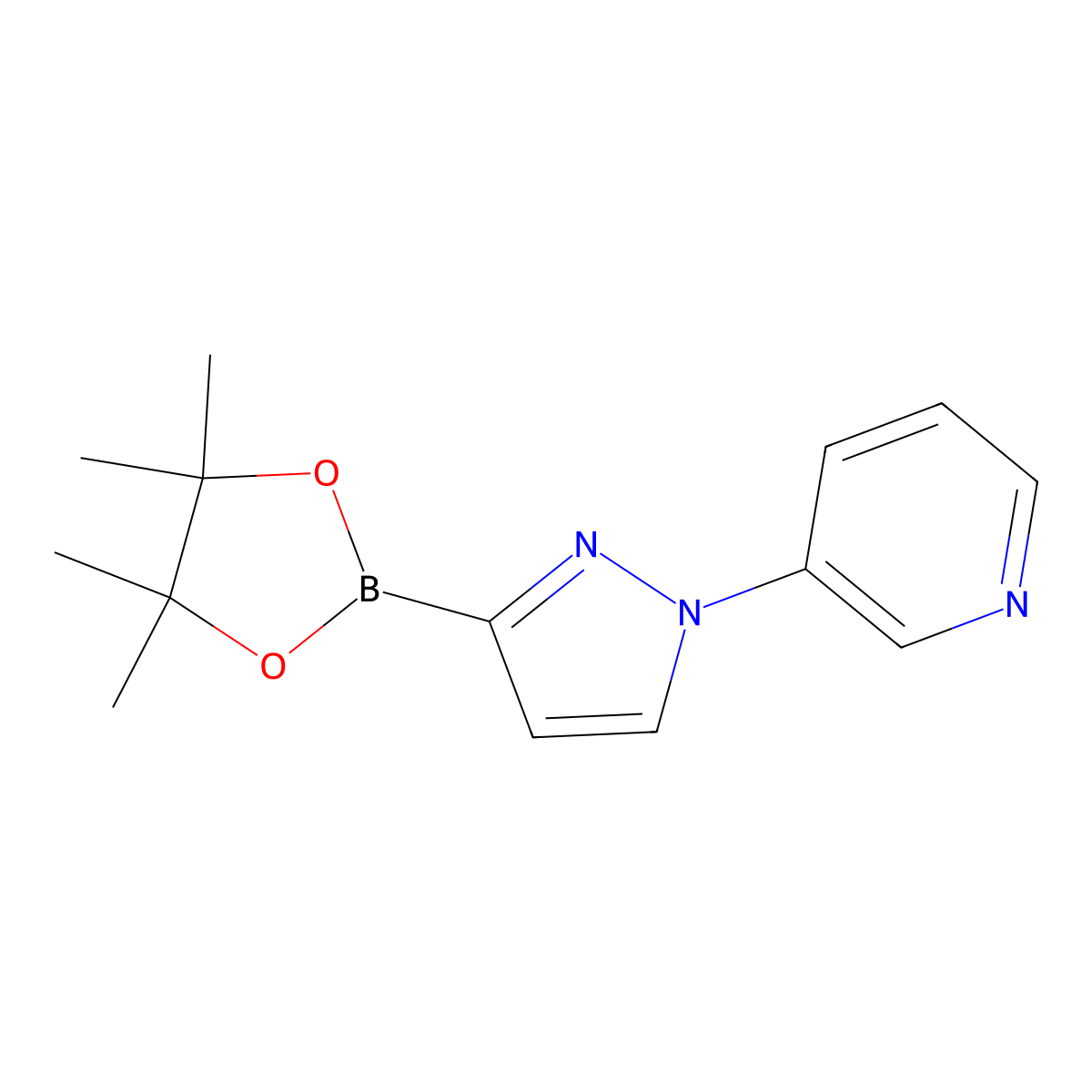 1-(3-Pyridinyl)-1H-pyrazol-3-ylboronic acid pinacol ester molecular structure, CAS 1286202-08-1