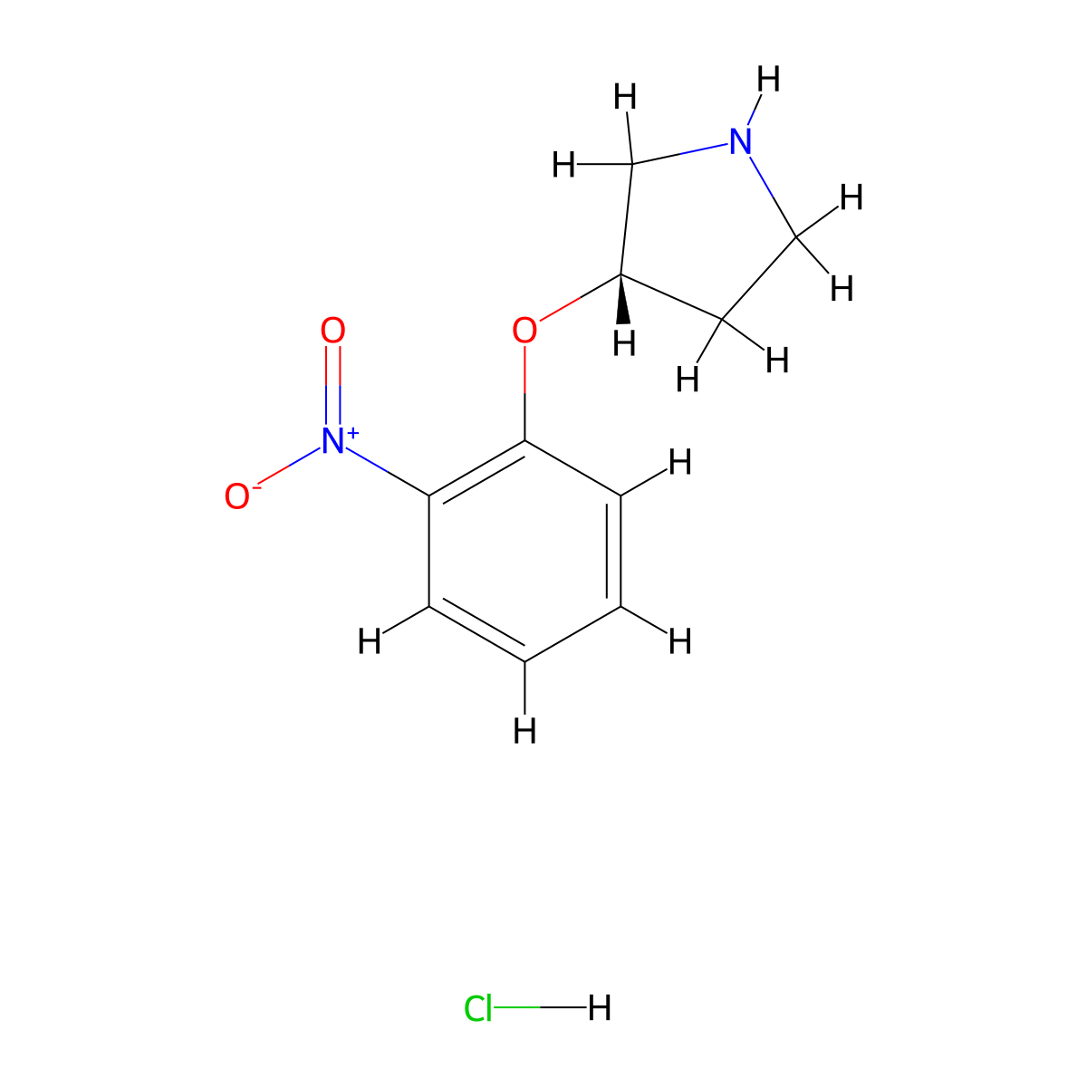 (S)-3-(2-Nitrophenoxy)pyrrolidine hydrochloride molecular structure, CAS 1286207-04-2