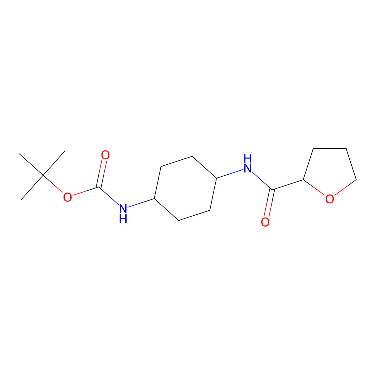 tert-Butyl (1R*,4R*)-4-[(R)-tetrahydrofuran-2-carbonylamino]cyclohexylcarbamate molecular structure, CAS 1286207-05-3