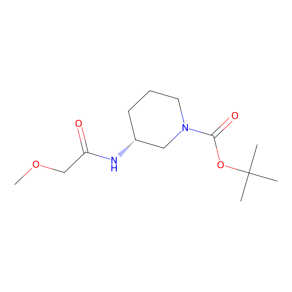 (R)-tert-Butyl 3-(2-methoxyacetamido)piperidine-1-carboxylate molecular structure, CAS 1286207-06-4