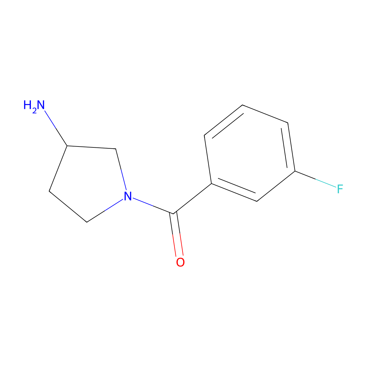 (S)-(3-Aminopyrrolidin-1-yl)(3-fluorophenyl)methanone molecular structure, CAS 1286207-08-6