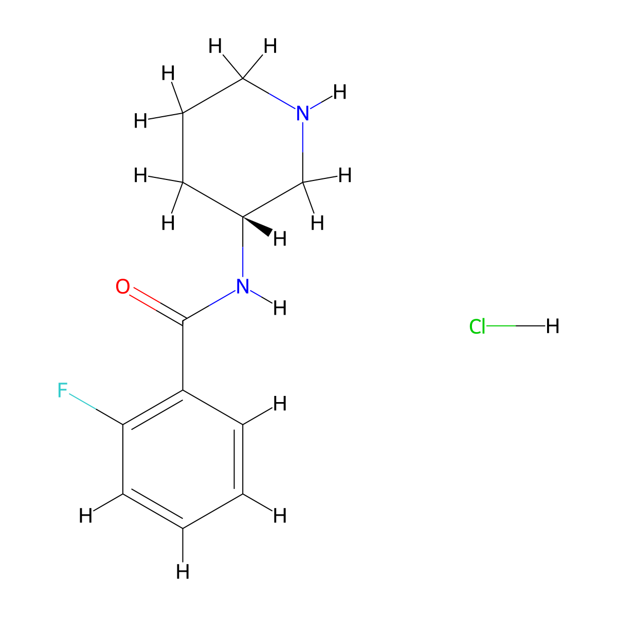 (R)-2-Fluoro-N-(piperidin-3-yl)benzamidehydrochloride molecular structure, CAS 1286207-09-7