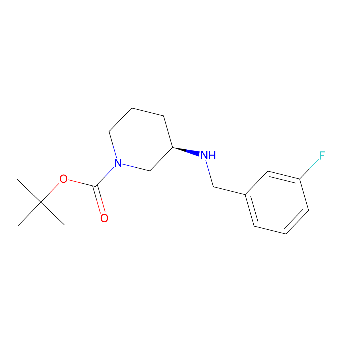(R)-tert-Butyl 3-(3-fluorobenzylamino)piperidine-1-carboxylate molecular structure, CAS 1286207-12-2