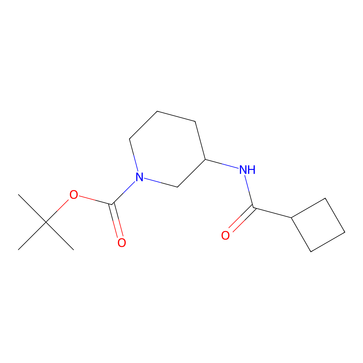 (R)-tert-Butyl 3-(cyclobutanecarbonylamino)piperidine-1-carboxylate molecular structure, CAS 1286207-13-3
