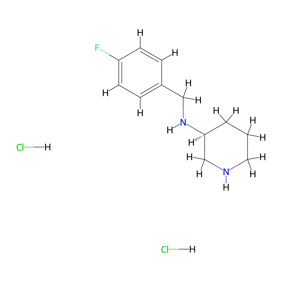 (S)-N-(4-fluorobenzyl)piperidin-3-aminedihydrochloride molecular structure, CAS 1286207-17-7