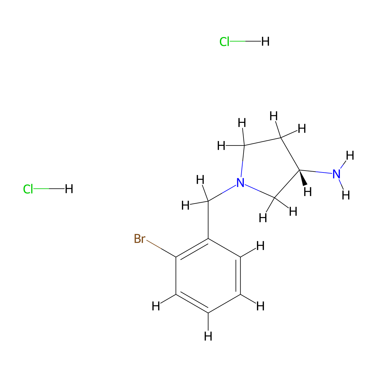 (S)-1-(2-Bromobenzyl)pyrrolidin-3-amine dihydrochloride molecular structure, CAS 1286207-18-8
