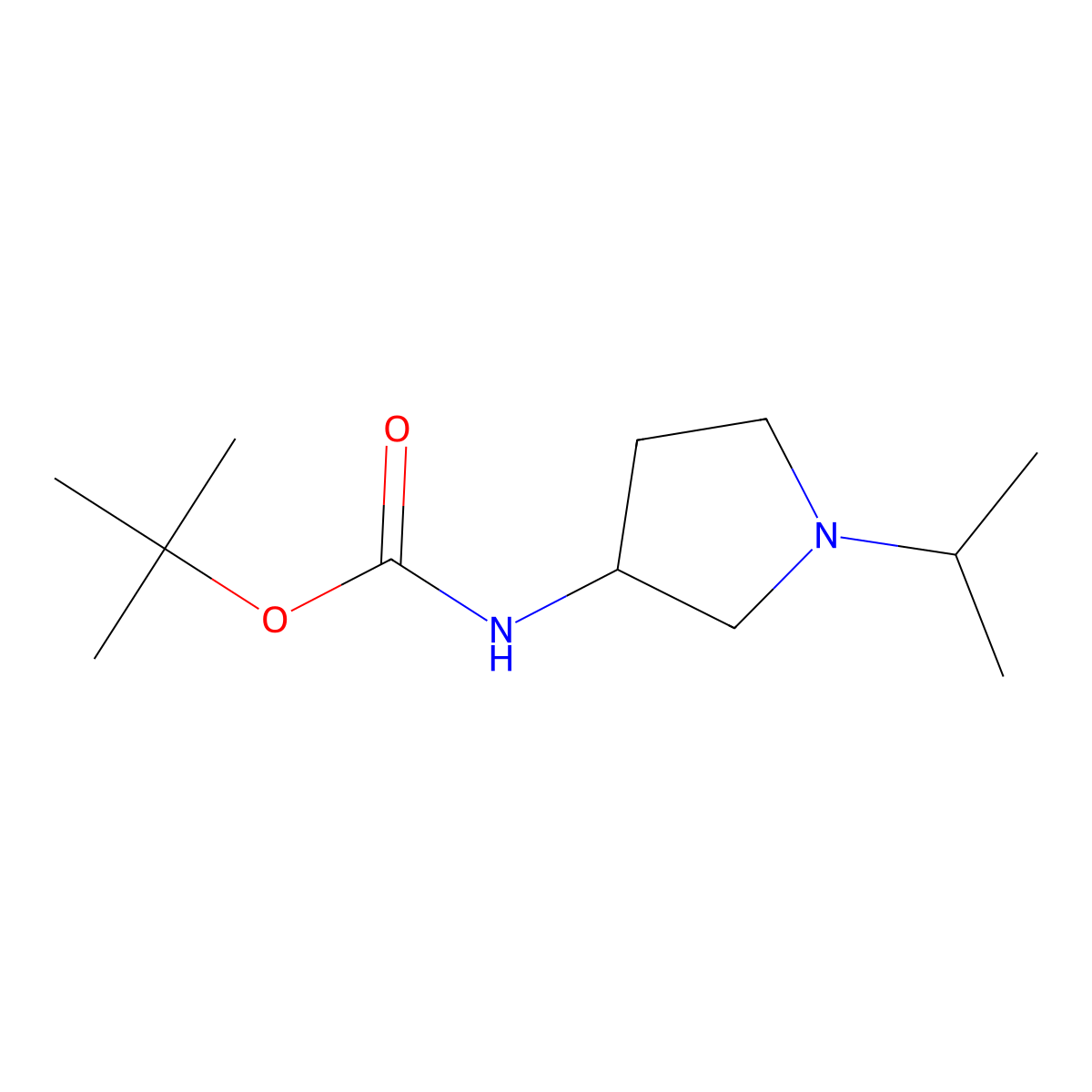 (S)-tert-Butyl 1-isopropylpyrrolidin-3-ylcarbamate molecular structure, CAS 1286207-19-9
