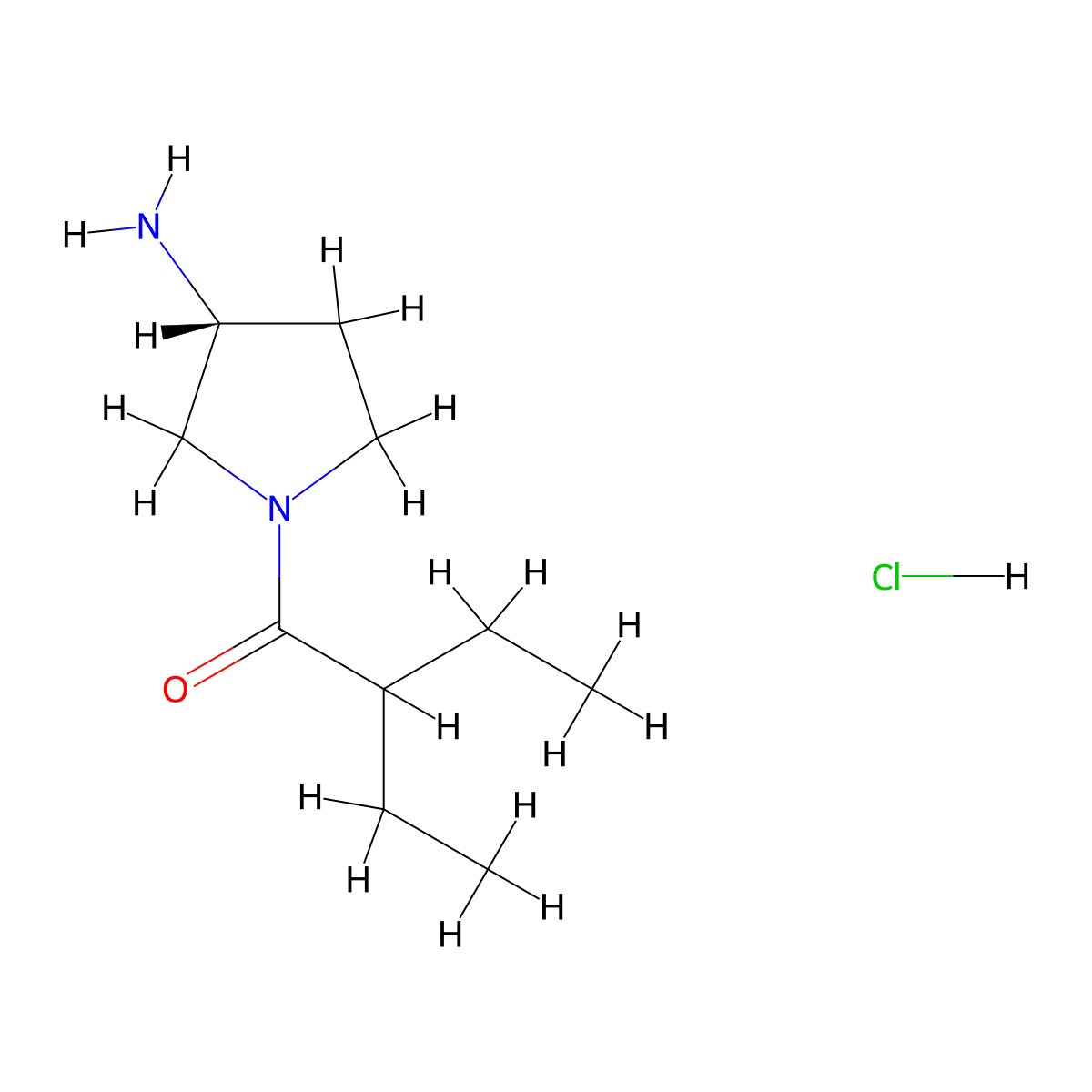 (R)-1-(3-Aminopyrrolidin-1-yl)-2-ethylbutan-1-one hydrochloride molecular structure, CAS 1286207-20-2