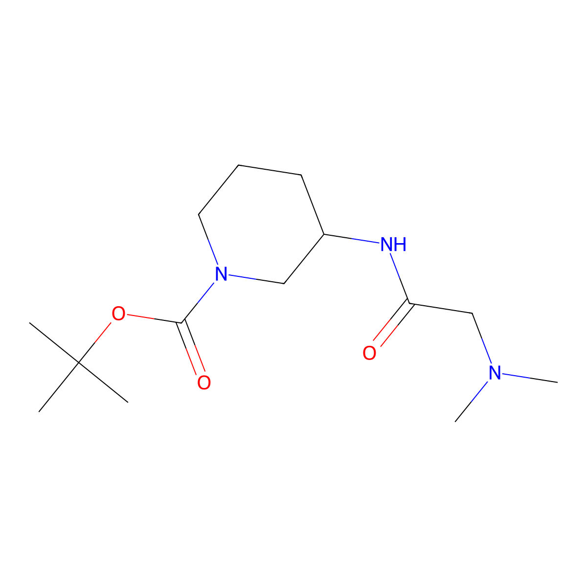 (R)-tert-Butyl 3-[2-(dimethylamino)acetamido]piperidine-1-carboxylate molecular structure, CAS 1286207-23-5