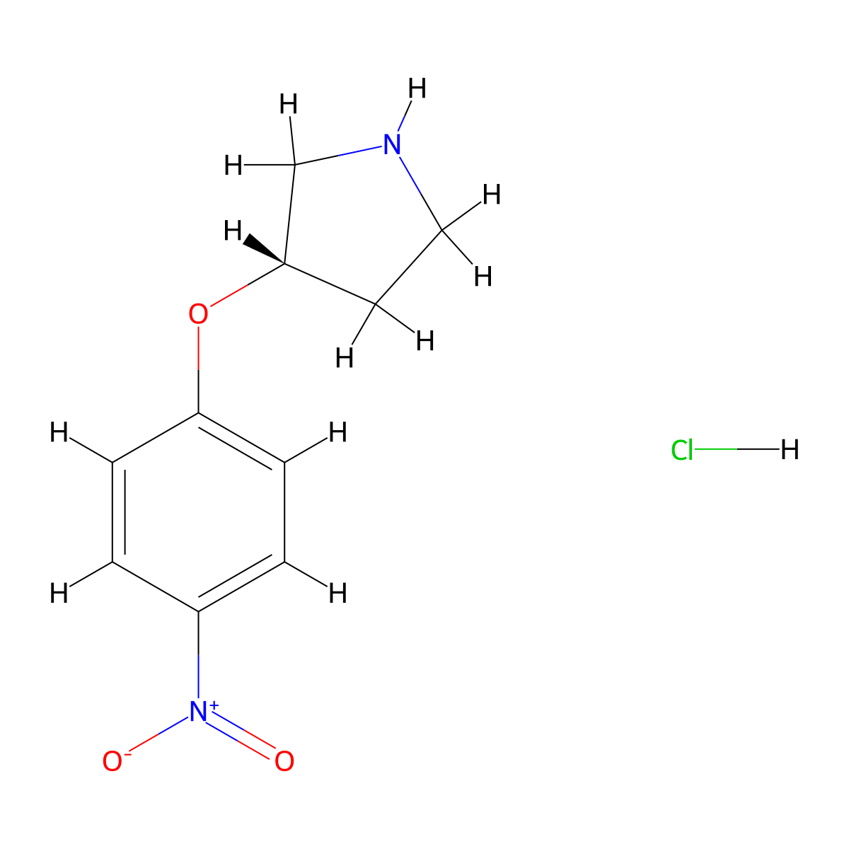 (S)-3-(4-Nitrophenoxy)pyrrolidine hydrochloride molecular structure, CAS 1286207-30-4