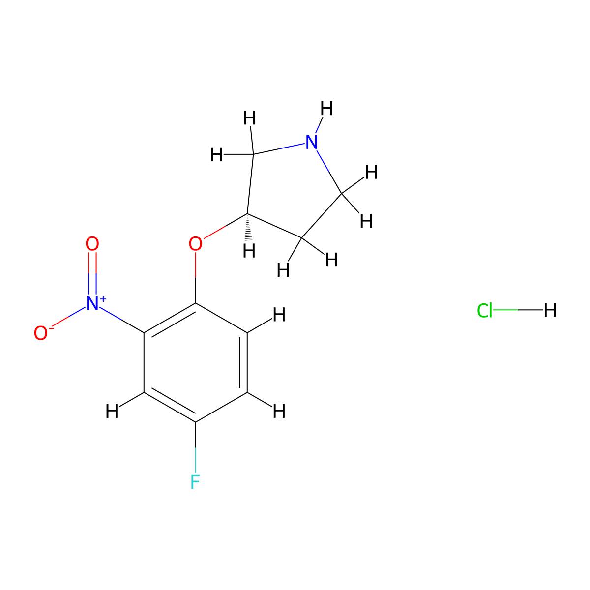 (R)-3-(4-Fluoro-2-nitrophenoxy)pyrrolidine hydrochloride molecular structure, CAS 1286207-35-9