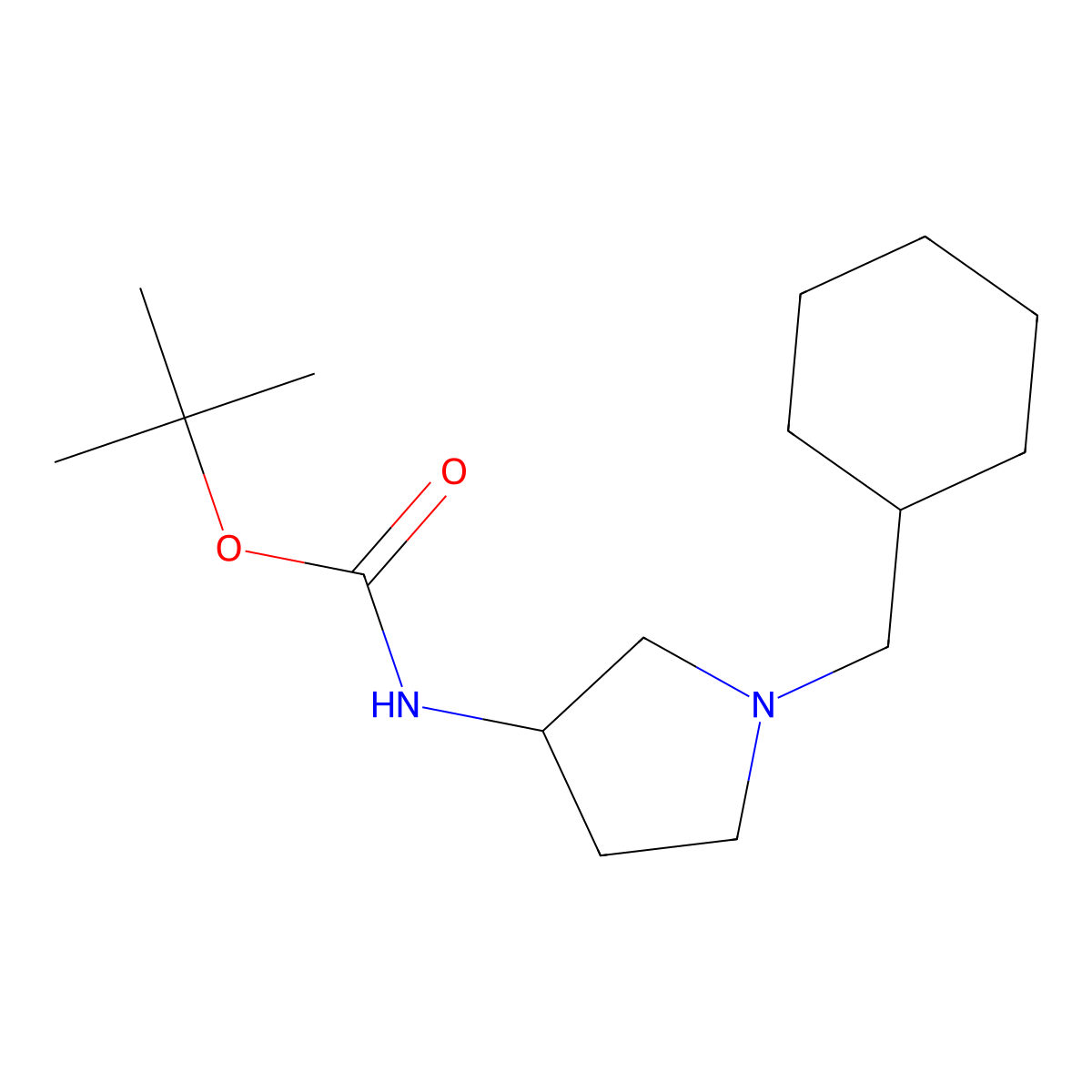 (S)-tert-Butyl 1-(cyclohexylmethyl)pyrrolidin-3-ylcarbamate molecular structure, CAS 1286207-36-0