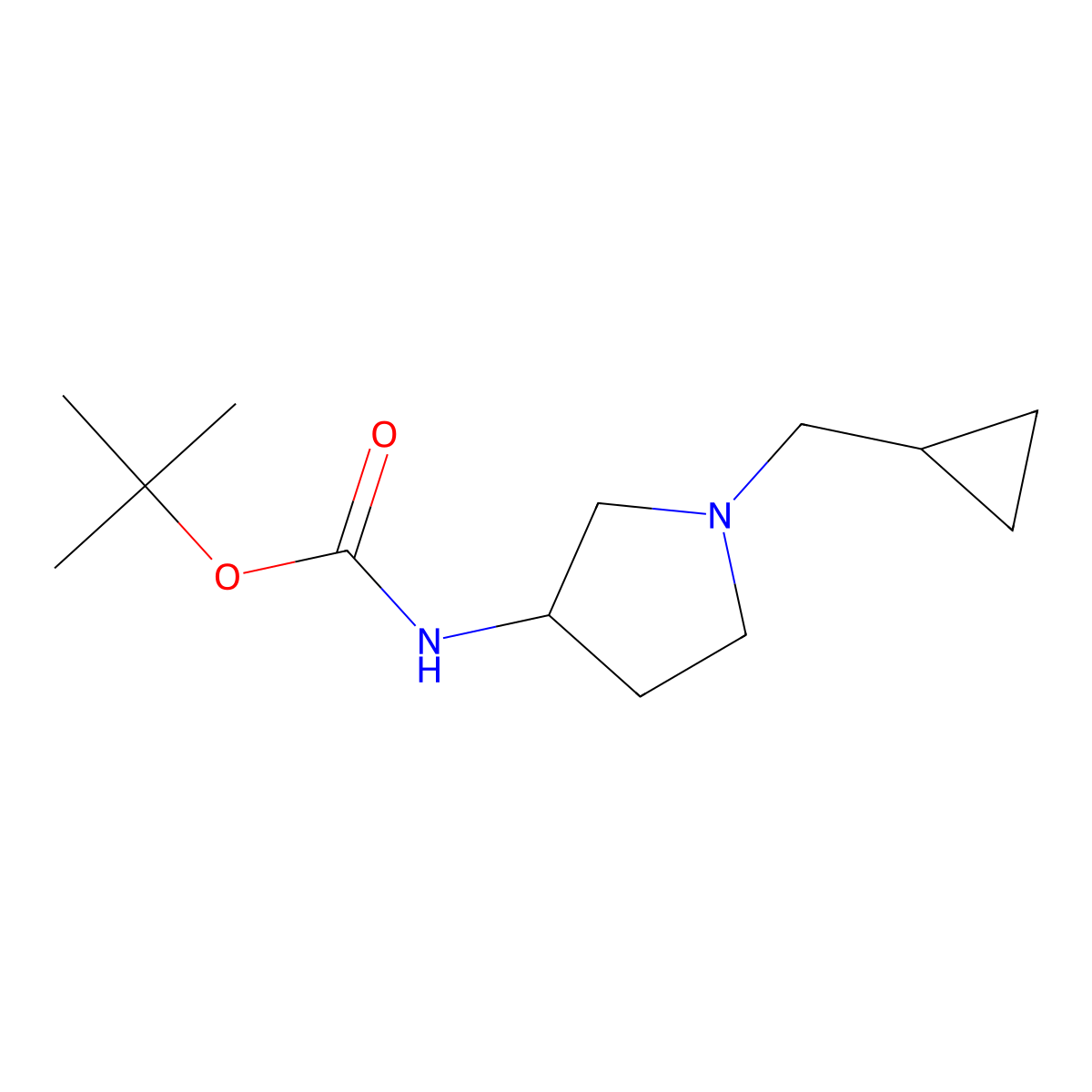 (R)-tert-Butyl 1-(cyclopropylmethyl)pyrrolidin-3-ylcarbamate molecular structure, CAS 1286207-37-1