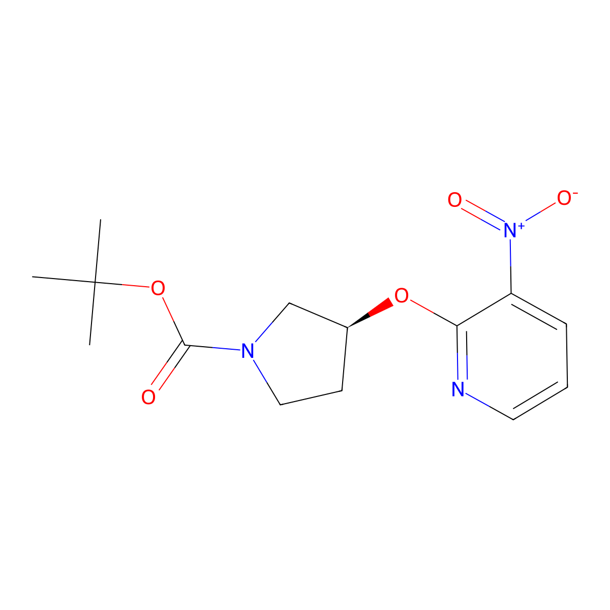 (S)-tert-Butyl 3-(3-nitropyridin-2-yloxy)pyrrolidine-1-carboxylate molecular structure, CAS 1286207-41-7