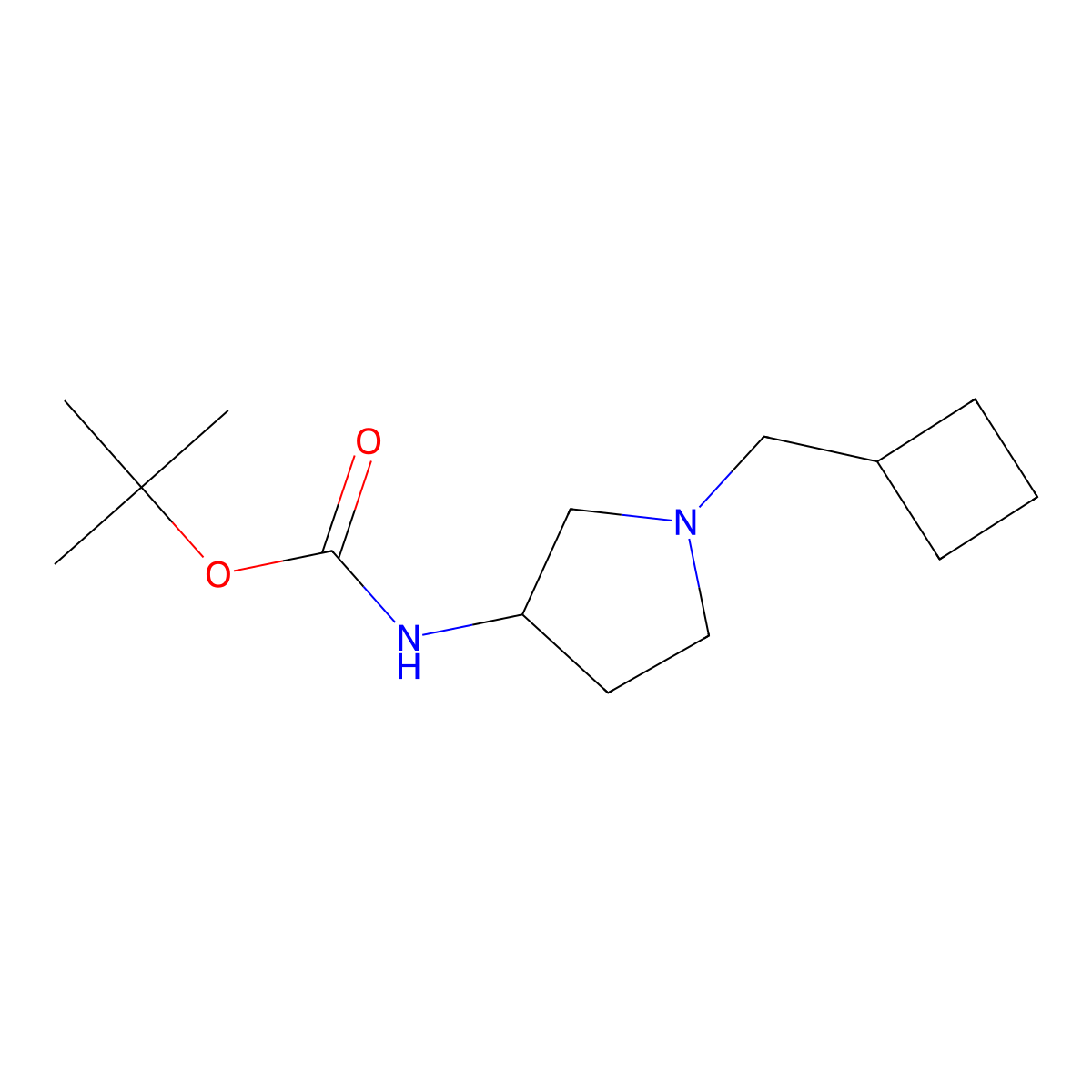 (S)-tert-Butyl 1-(cyclobutylmethyl)pyrrolidin-3-ylcarbamate molecular structure, CAS 1286207-43-9