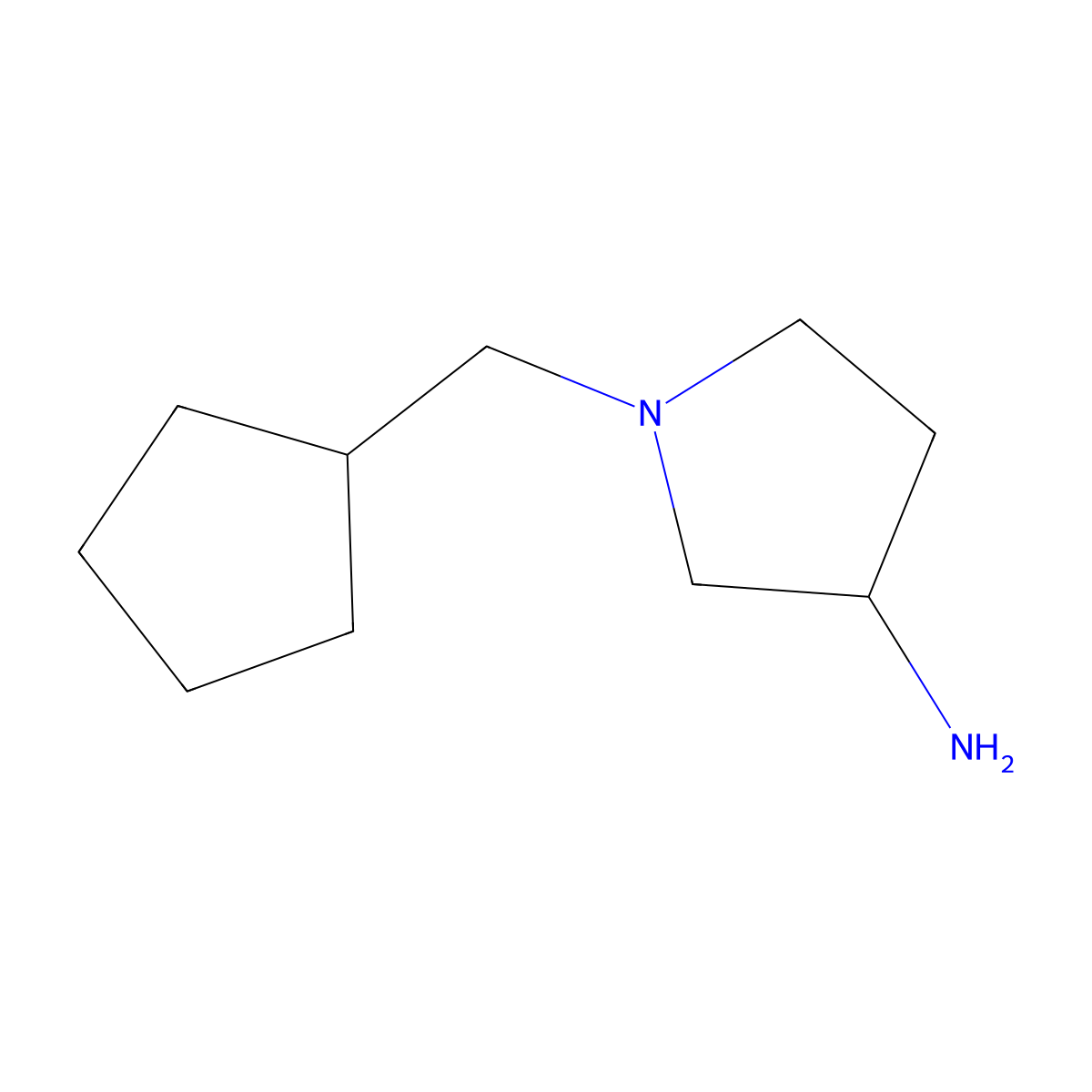 (S)-1-(Cyclopentylmethyl)pyrrolidin-3-amine molecular structure, CAS 1286207-44-0