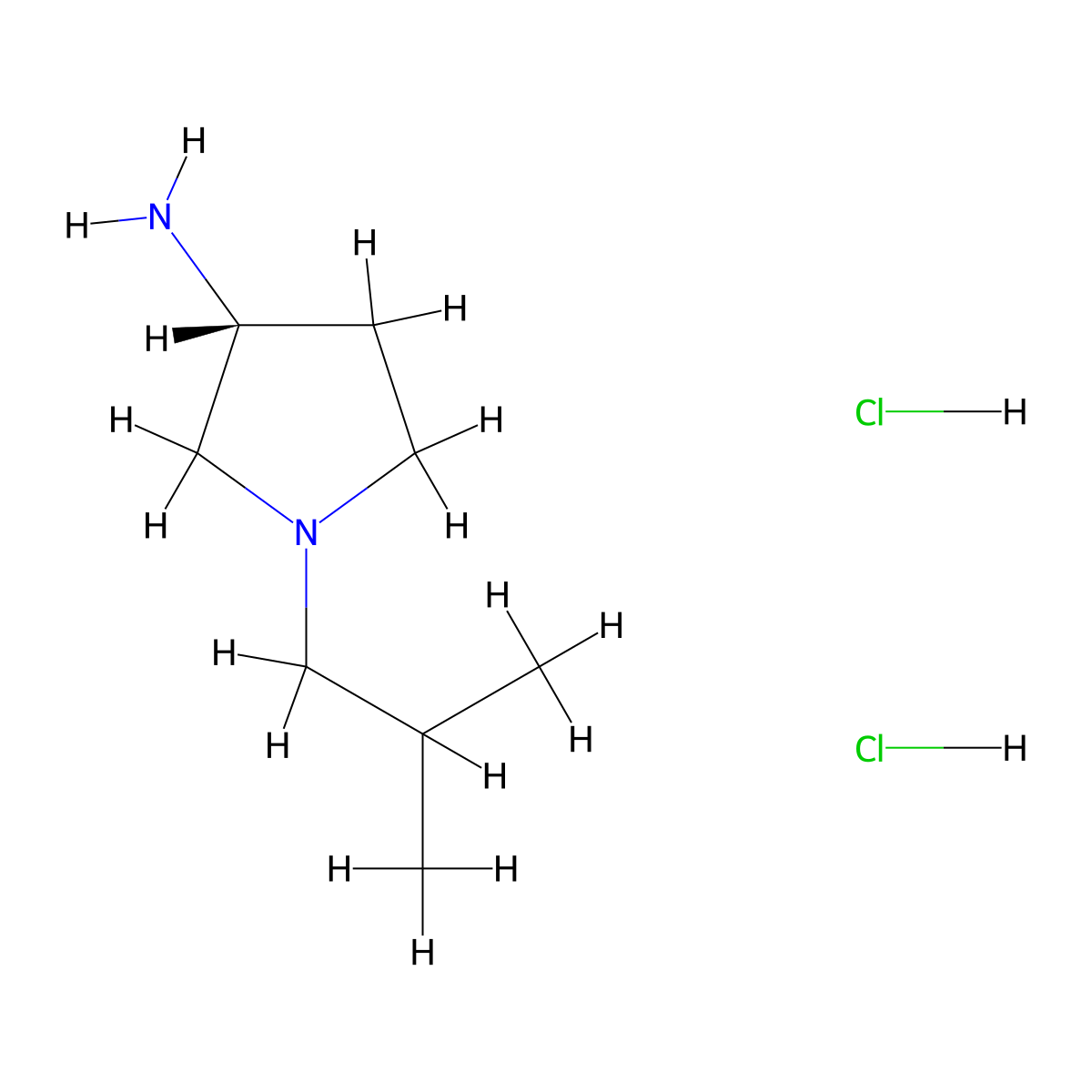 (R)-1-Isobutylpyrrolidin-3-amine dihydrochloride molecular structure, CAS 1286207-52-0