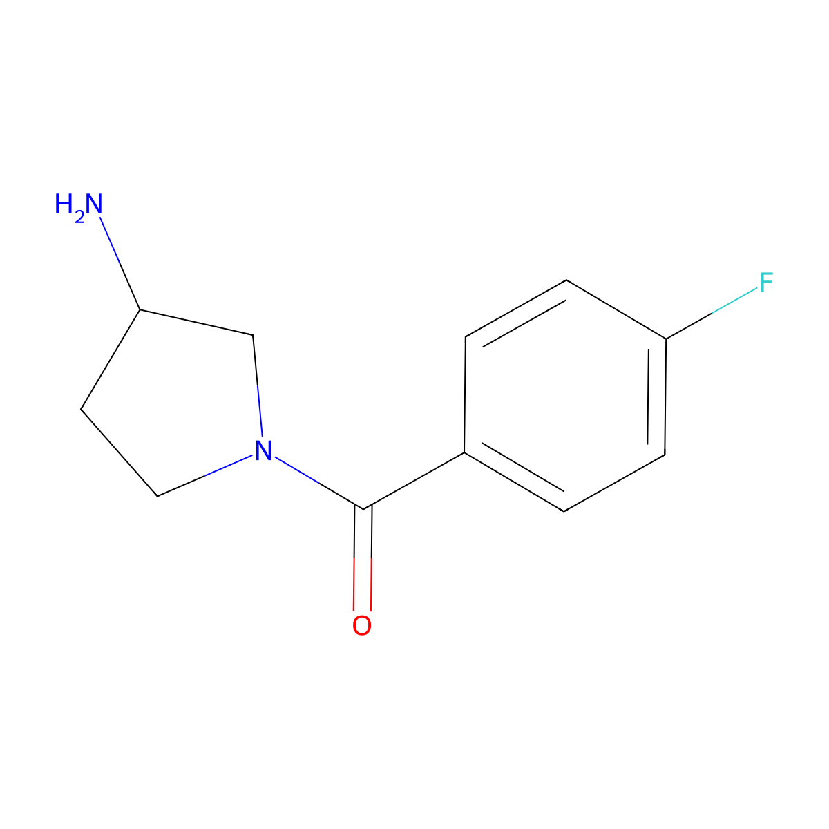 (S)-(3-Aminopyrrolidin-1-yl)(4-fluorophenyl)methanone molecular structure, CAS 1286207-57-5