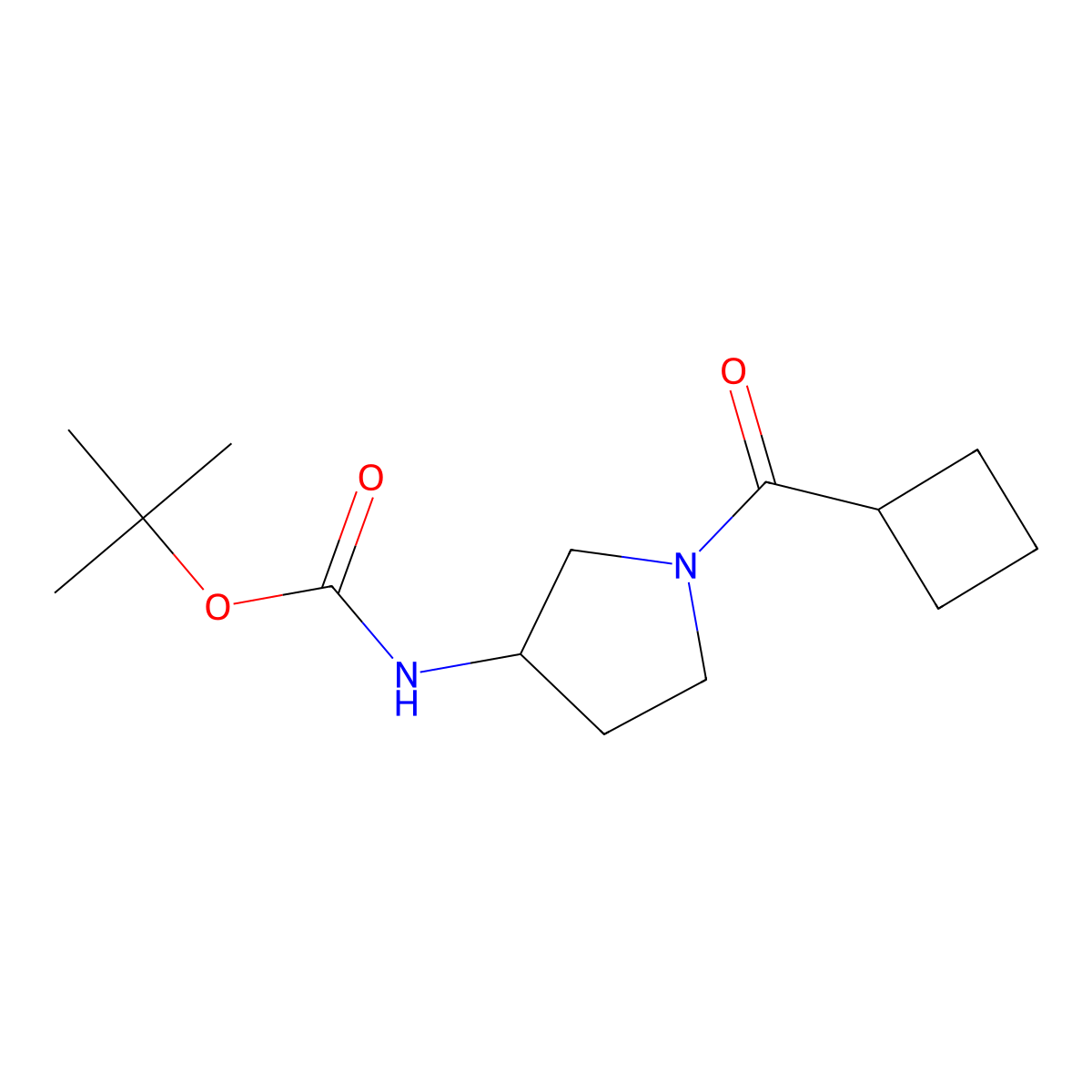 (S)-tert-Butyl 1-(cyclobutanecarbonyl)pyrrolidin-3-ylcarbamate molecular structure, CAS 1286207-61-1