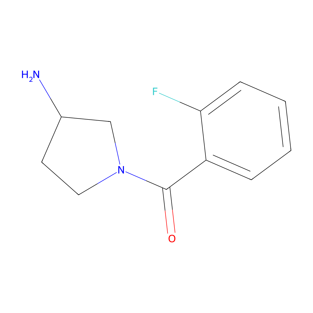 (R)-(3-Aminopyrrolidin-1-yl)(2-fluorophenyl)methanone molecular structure, CAS 1286207-67-7