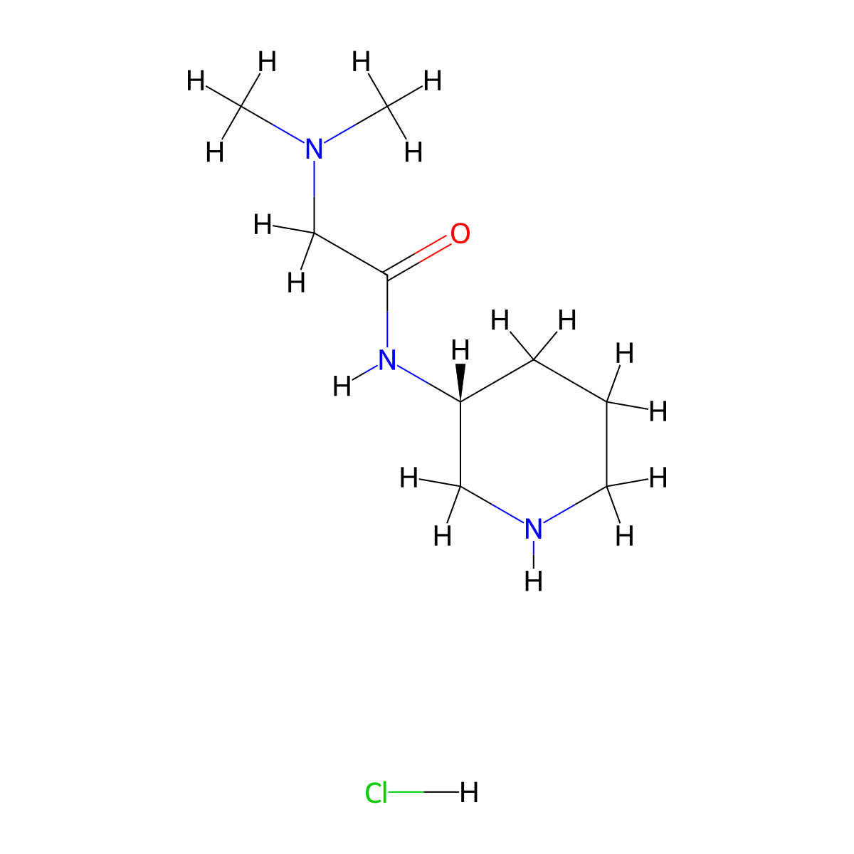 (R)-2-(Dimethylamino)-N-(piperidin-3-yl)acetamide hydrochloride molecular structure, CAS 1286207-71-3