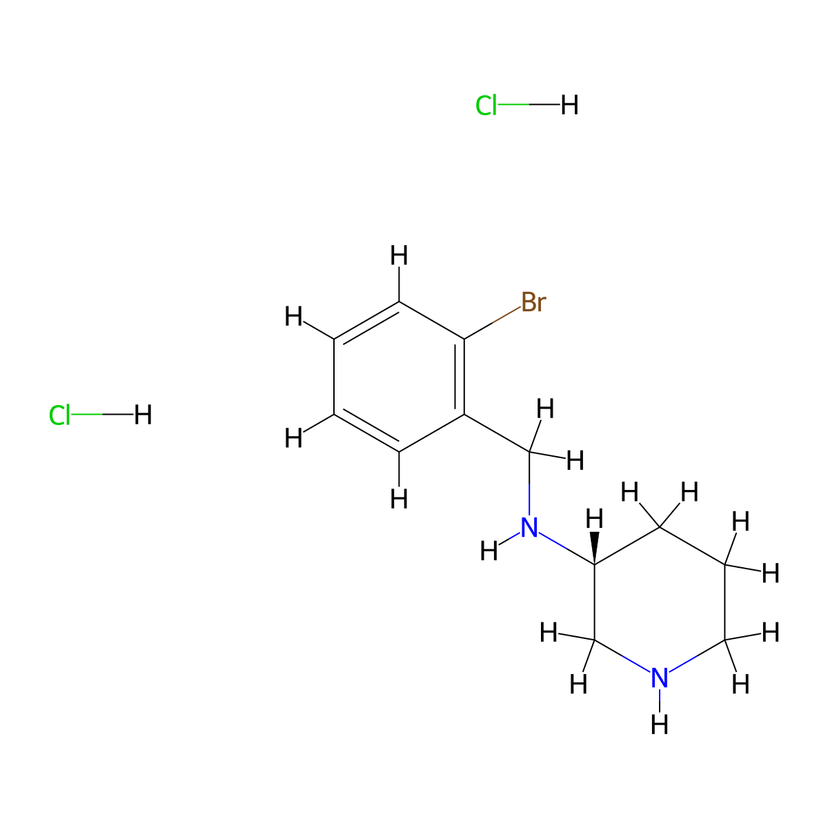 (R)-N-(2-Bromobenzyl)piperidin-3-amine dihydrochloride molecular structure, CAS 1286207-74-6