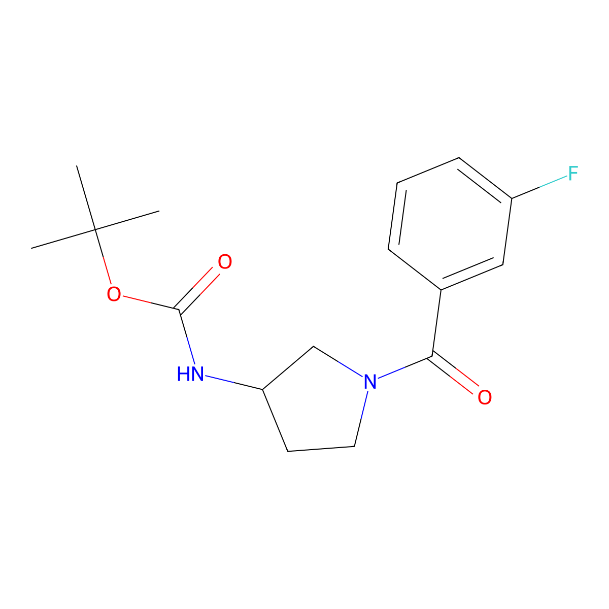 (S)-tert-Butyl 1-(3-fluorobenzoyl)pyrrolidin-3-ylcarbamate molecular structure, CAS 1286207-75-7