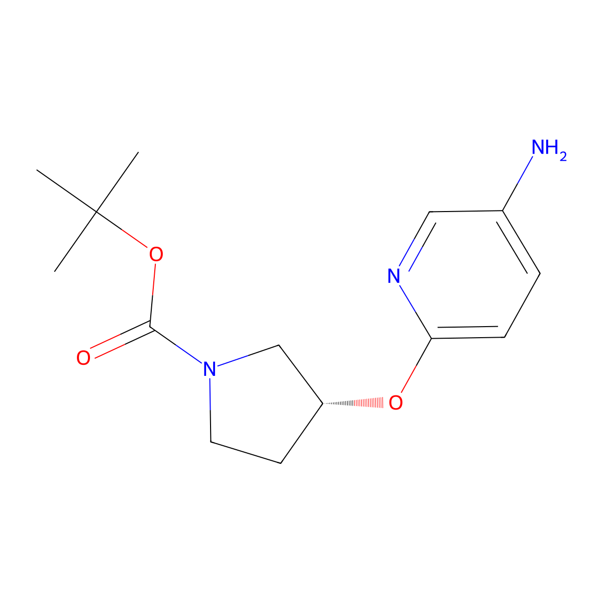 (R)-tert-Butyl 3-(5-aminopyridin-2-yloxy)pyrrolidine-1-carboxylate molecular structure, CAS 1286207-78-0