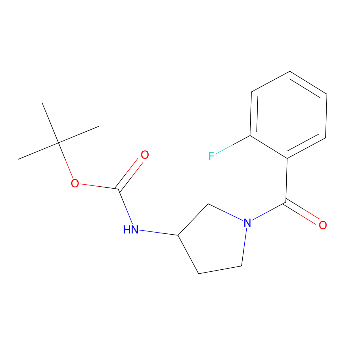 (R)-tert-Butyl 1-(2-fluorobenzoyl)pyrrolidin-3-ylcarbamate molecular structure, CAS 1286207-79-1