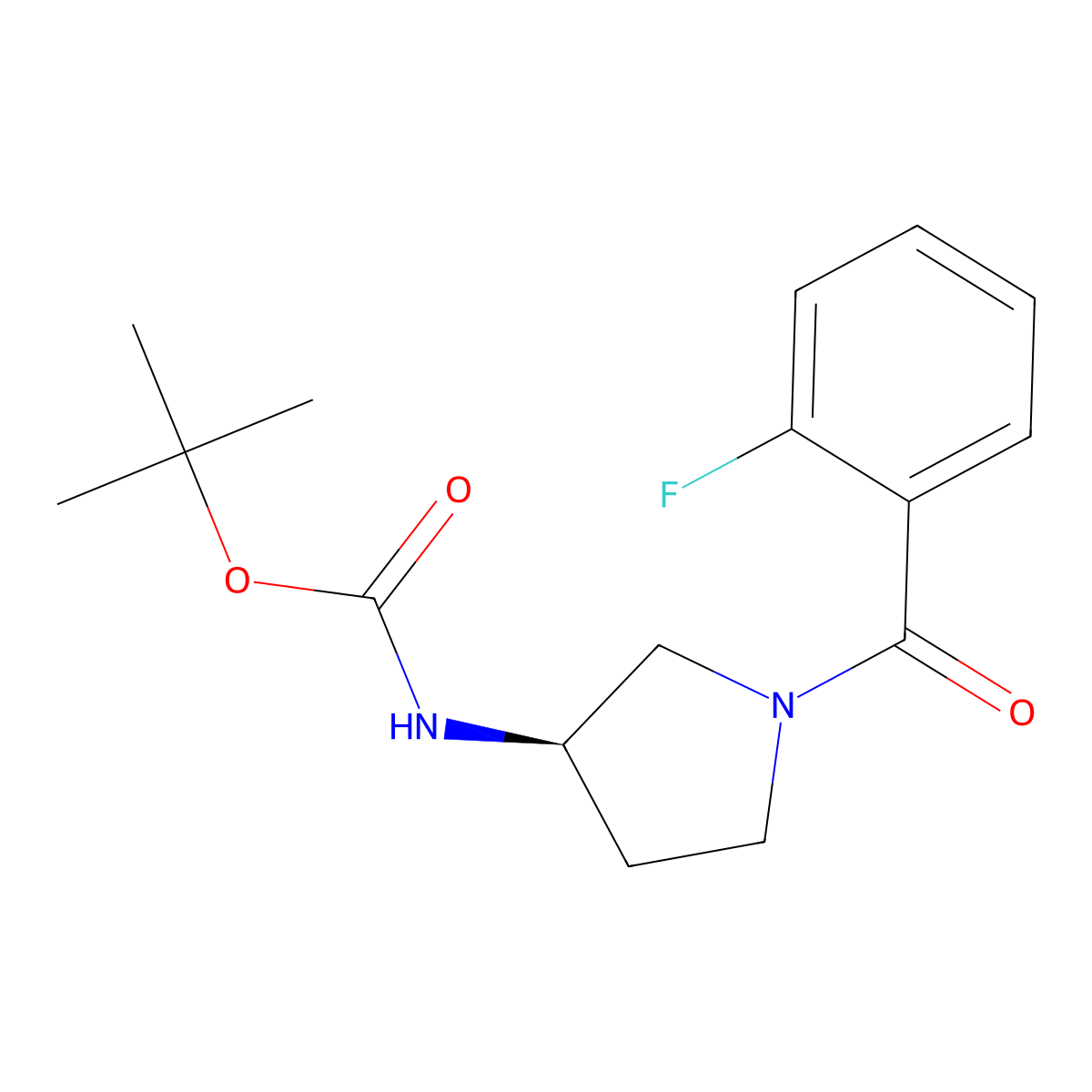 (R)-tert-Butyl 1-(2-fluorobenzoyl)pyrrolidin-3-ylcarbamate molecular structure, CAS 1286207-79-1
