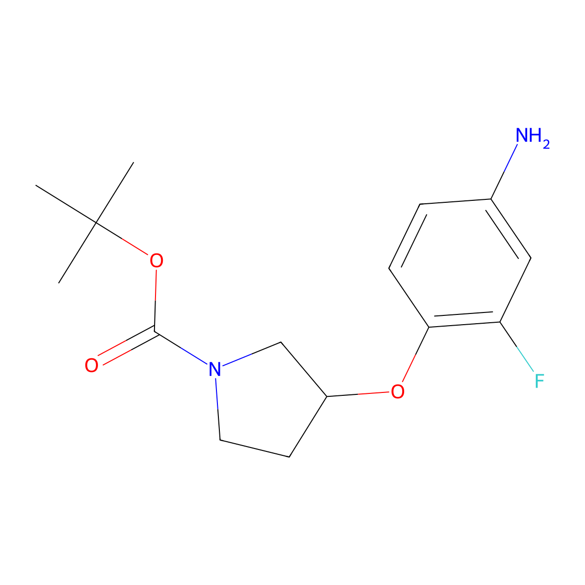 (R)-tert-Butyl 3-(4-amino-2-fluorophenoxy)pyrrolidine-1-carboxylate molecular structure, CAS 1286207-81-5
