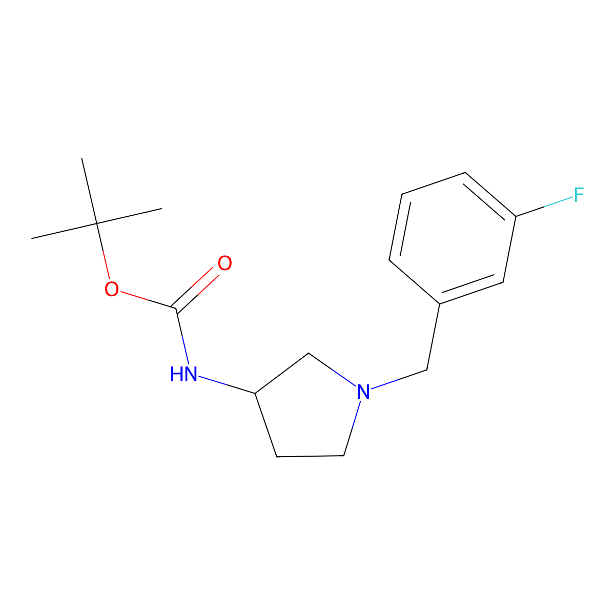 (S)-tert-Butyl 1-(3-fluorobenzyl)pyrrolidin-3-ylcarbamate molecular structure, CAS 1286207-86-0
